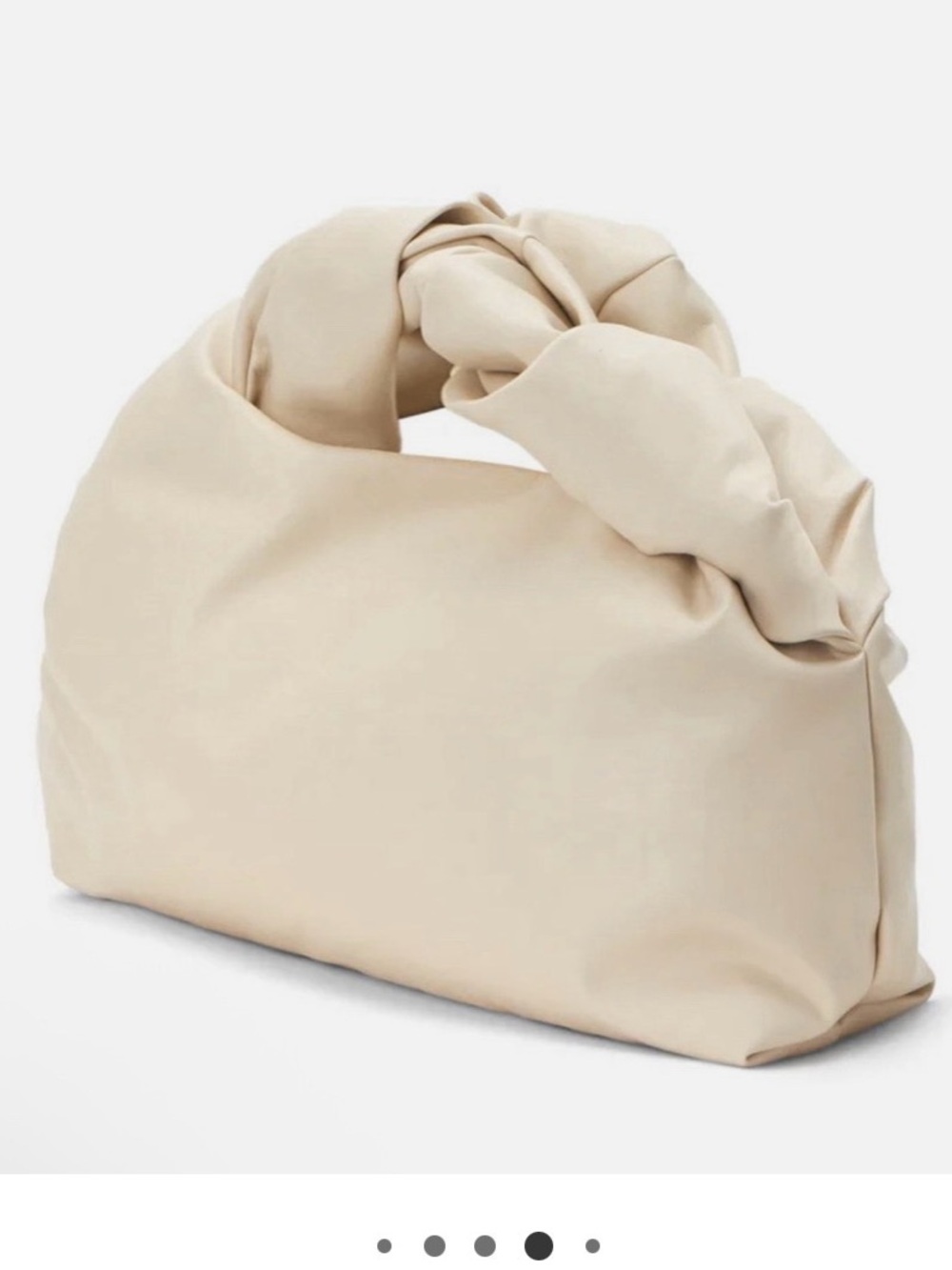 A.L.C. Paloma Vegan Leather Knot Twist Slouchy Puffy Handbag Buttercream